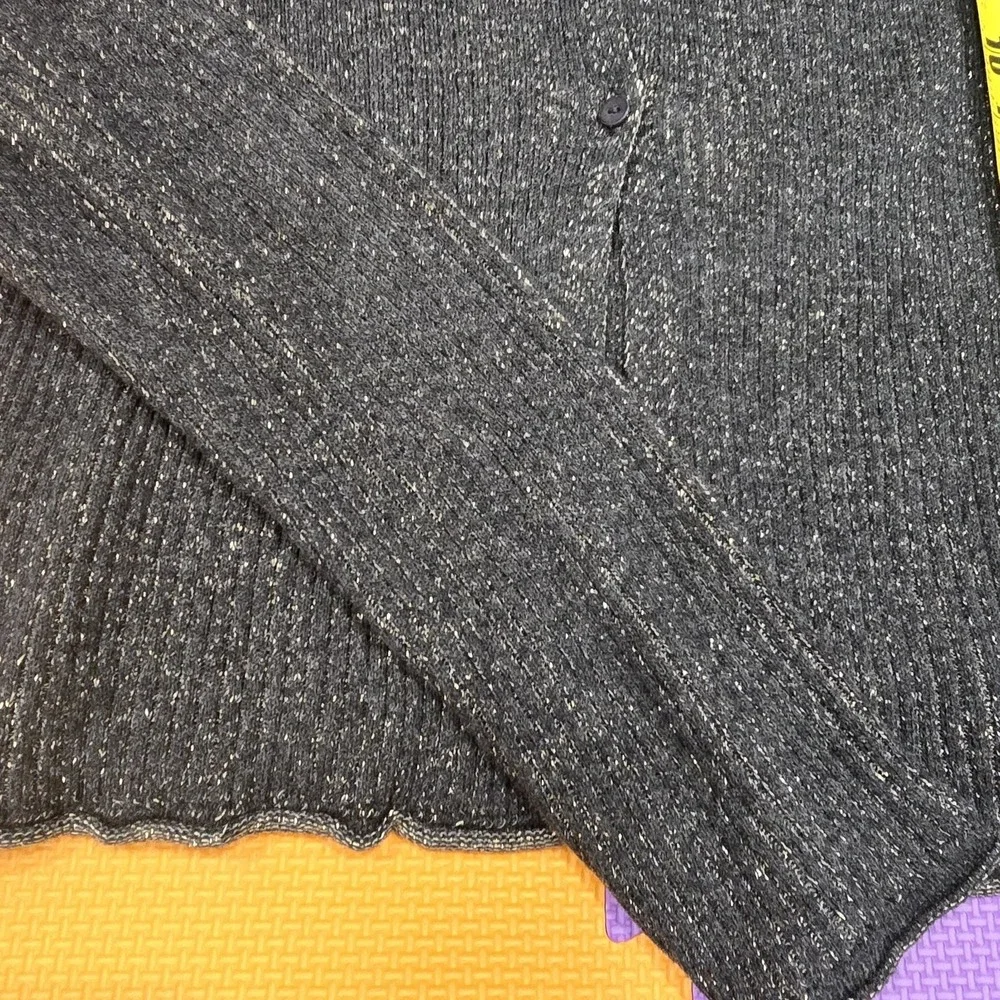 Zara Knitwear Girls Sparkling Metallic Gray Ribbed Cardigan Size‎ 13-14 /164cm
